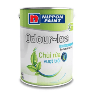 Sơn nội thất Nippon Odour-Less Chùi Rửa Vượt Trội 1L – 5L – 18L: gần như không mùi, dễ lau sạch vết bẩn, bề mặt phẳng mịn bền đẹp