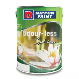 Sơn nước nội thất Nippon Odour-less Spot-less 1L – 5L – 18L: chống bám bẩn “hiệu ứng giọt”, dễ chùi rửa, VOC thấp cho nhà luôn sạch đẹp