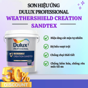 Sơn hiệu ứng Dulux Professional Weathershield Creation Sandtex – Sơn ngoại thất siêu cao cấp cho công trình, tạo bề mặt cát bền bỉ