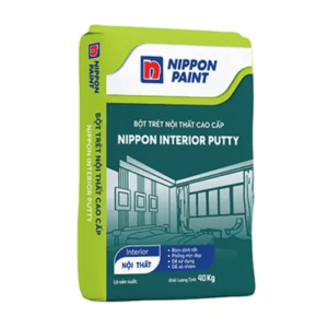 NIPPON INTERIOR PUTTY 40kg: bột trét nội thất phẳng mịn, dễ thi công, dễ xả nhám cho lớp sơn phủ đẹp chuẩn