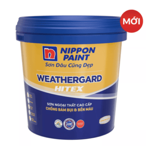 Sơn ngoại thất cao cấp Nippon WeatherGard Hitex thùng 5 Lít, 15 Lít: Bóng đẹp, chống bám bẩn và chống thấm từ bên ngoài